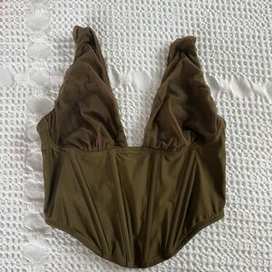 Urban Outfitters Out From Under Olive Green 
 Corset size S